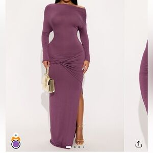 Fashion Nova Asymmetrical Dress - Mauve